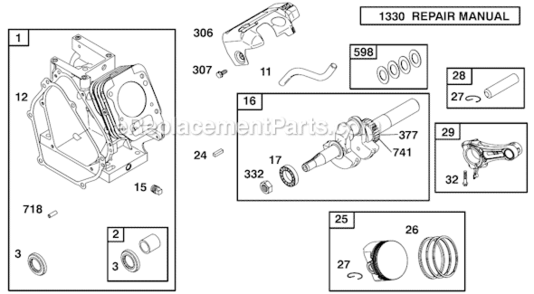 Page A Diagram and Parts List for 124335 8101, 8102, 8103 Briggs and Stratton Engine